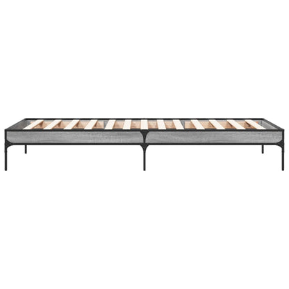 vidaXL Bed Frame without Mattress Grey Sonoma 90x200 cm 5