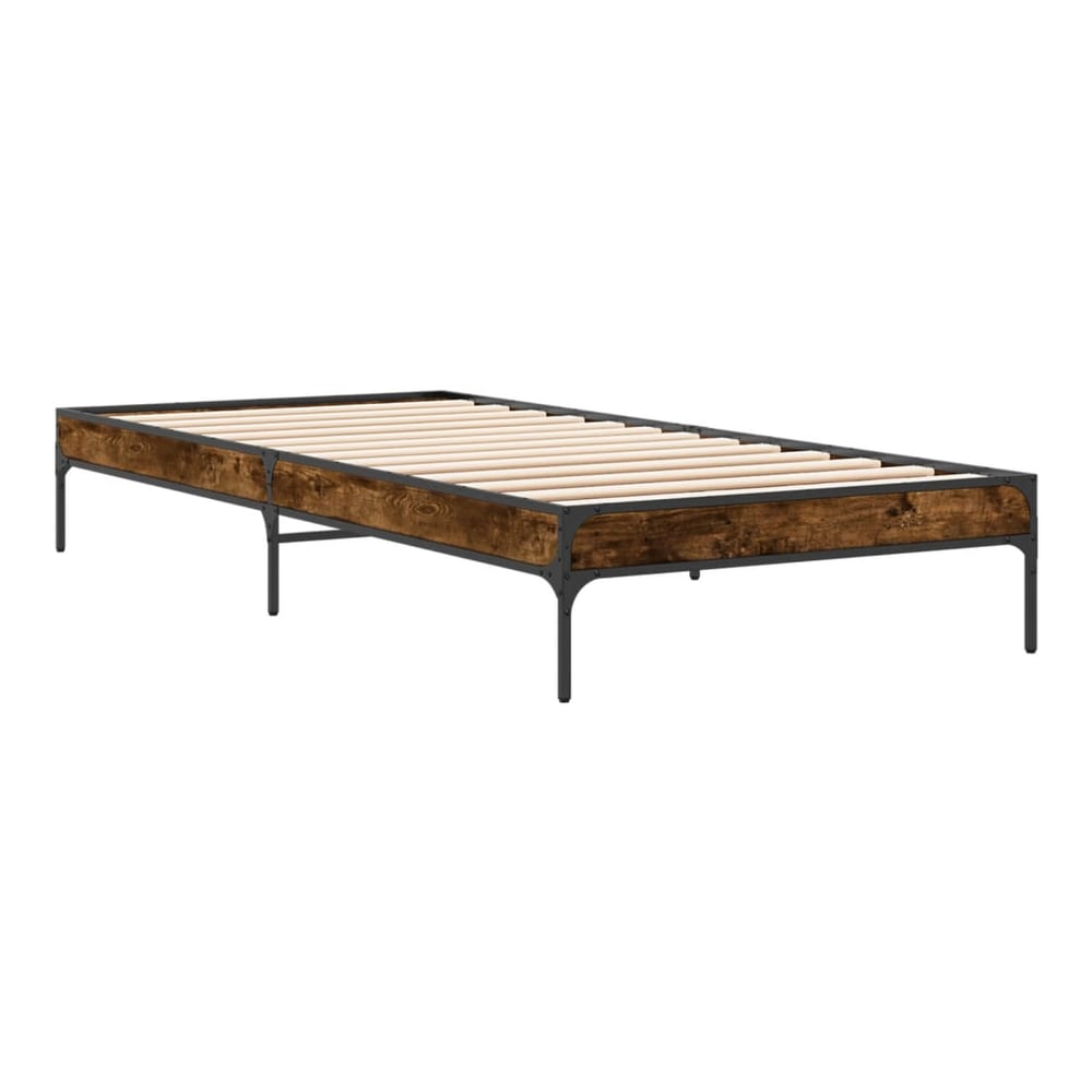 Bed Frame without Mattress Height 30 cm Length 190 cm Smoked Oak 90 cm