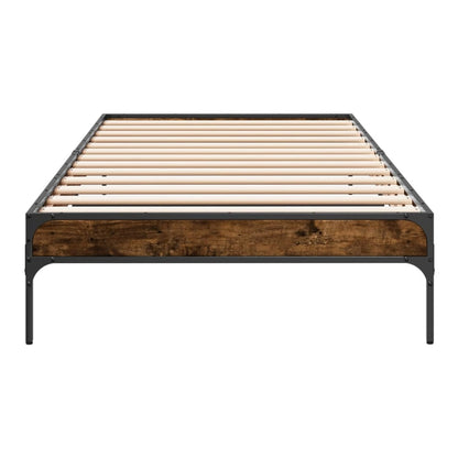 Bed Frame without Mattress Height 30 cm Length 190 cm Smoked Oak 90 cm
