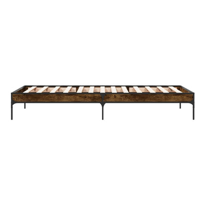 Bed Frame without Mattress Height 30 cm Length 190 cm Smoked Oak 90 cm