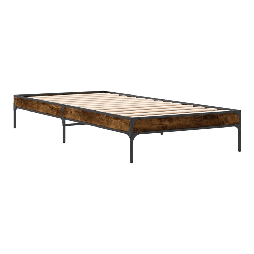 Bed Frame without Mattress Height 30 cm Length 190 cm Smoked Oak 90 cm