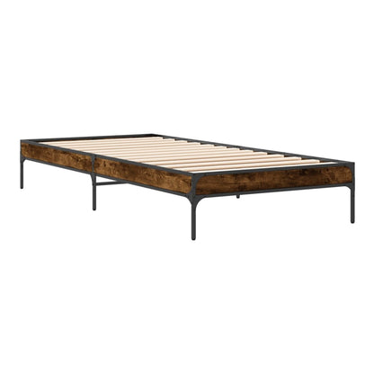 Bed Frame without Mattress Height 30 cm Length 190 cm Smoked Oak 90 cm