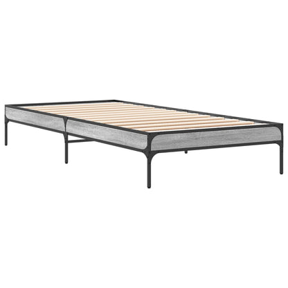 vidaXL Bed Frame without Mattress Grey Sonoma 90x190 cm Single 3