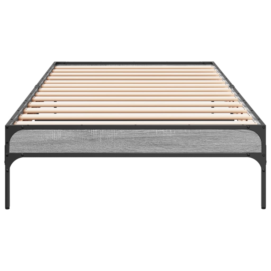 vidaXL Bed Frame without Mattress Grey Sonoma 90x190 cm Single 4