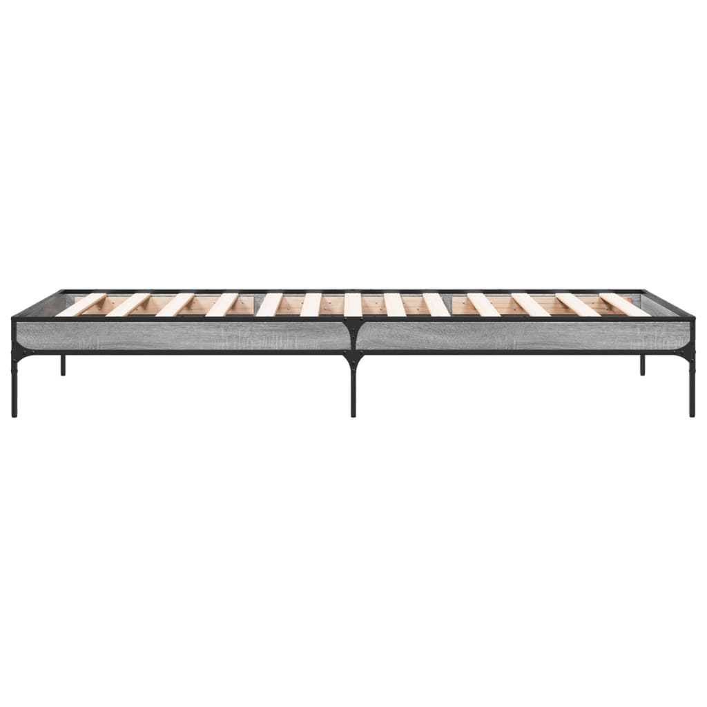 vidaXL Bed Frame without Mattress Grey Sonoma 90x190 cm Single 5