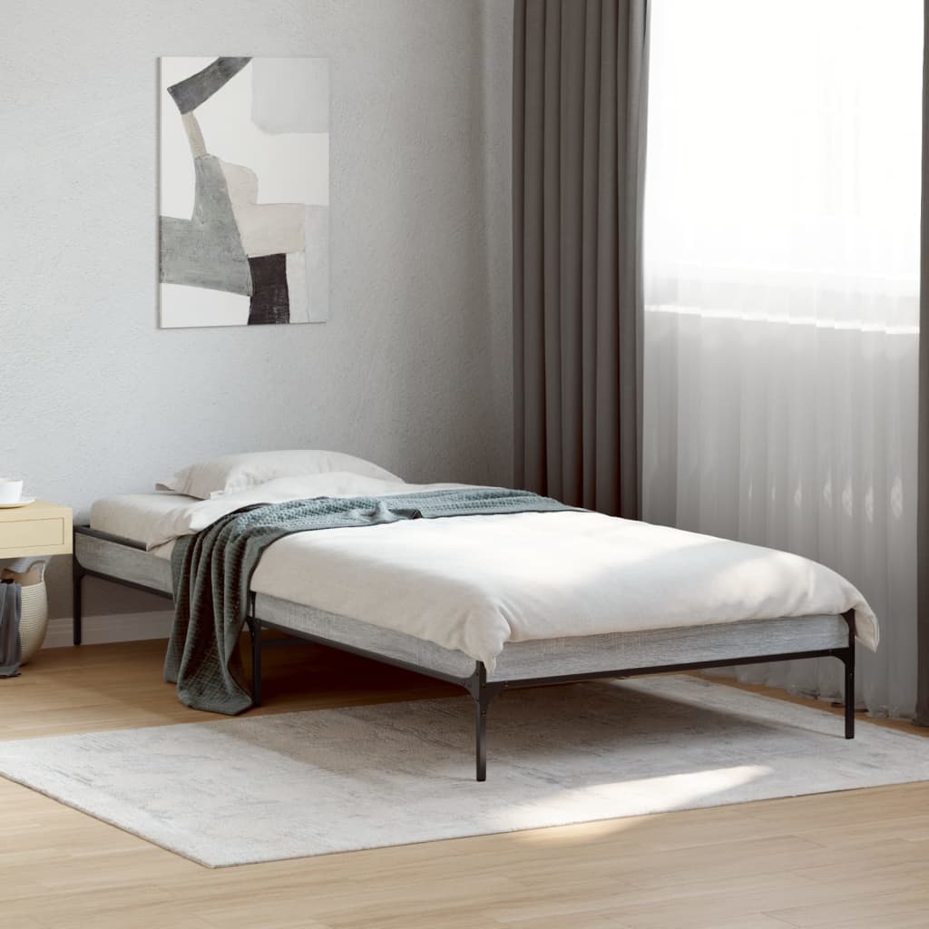 vidaXL Bed Frame without Mattress Grey Sonoma 90x190 cm Single 1