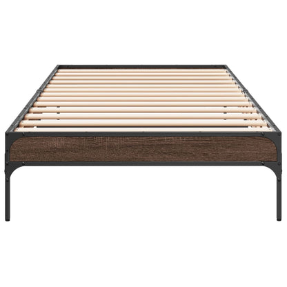 vidaXL Bed Frame without Mattress Brown Oak 90x190 cm Single 4