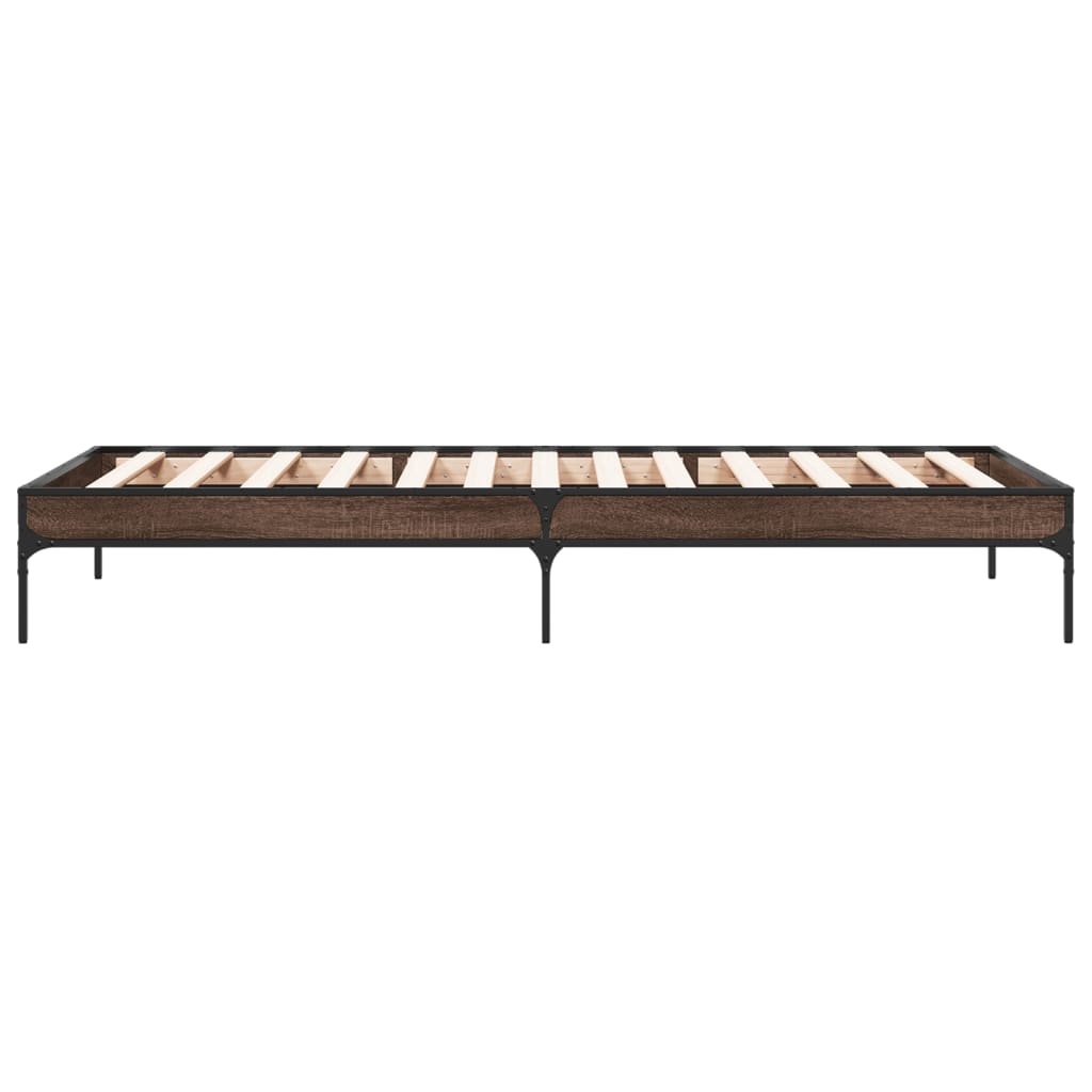 vidaXL Bed Frame without Mattress Brown Oak 90x190 cm Single 5