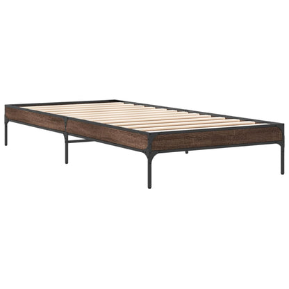 vidaXL Bed Frame without Mattress Brown Oak 90x190 cm Single 6