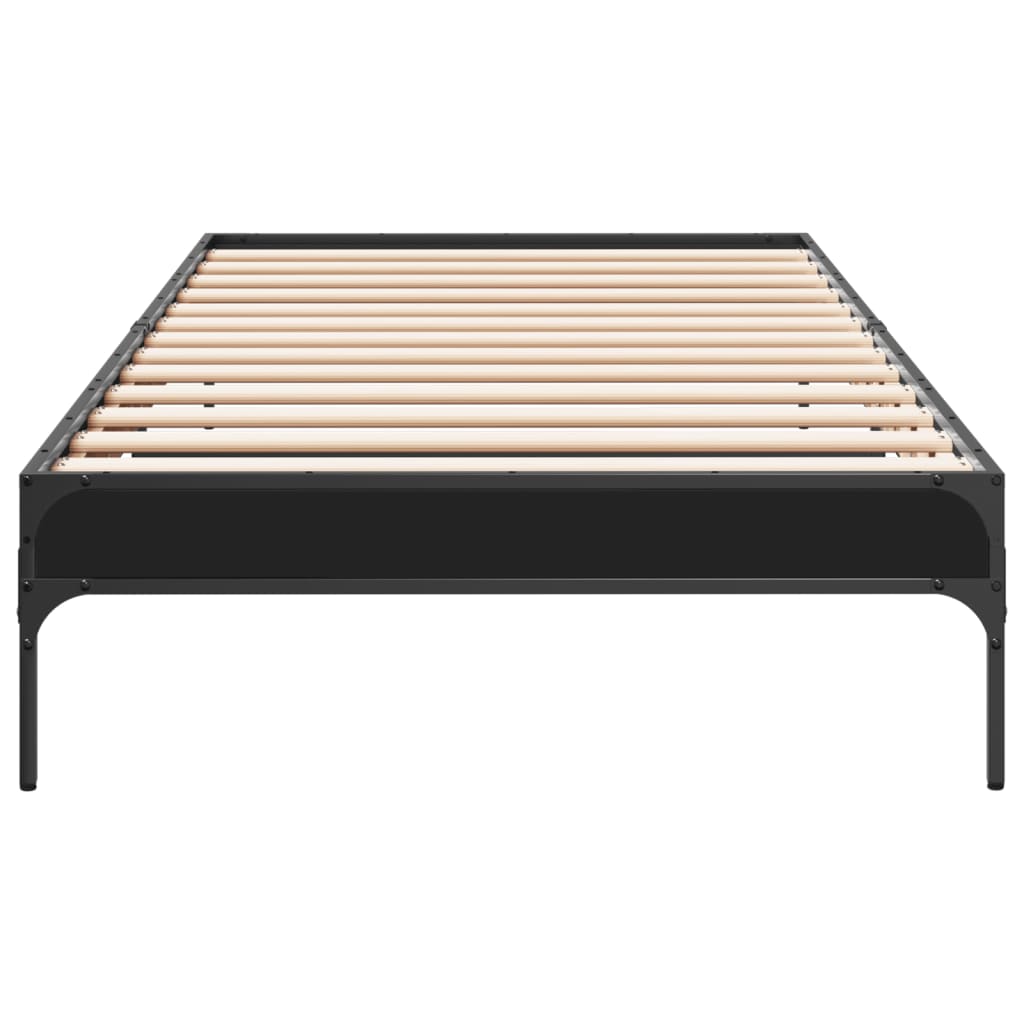 vidaXL Bed Frame without Mattress Black 75x190 cm Small Single 4