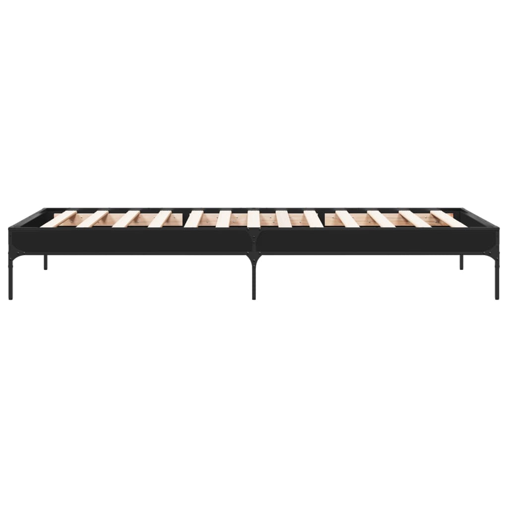 vidaXL Bed Frame without Mattress Black 75x190 cm Small Single 5