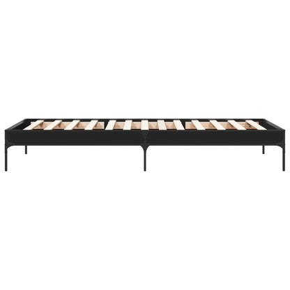 vidaXL Bed Frame without Mattress Black 75x190 cm Small Single 5