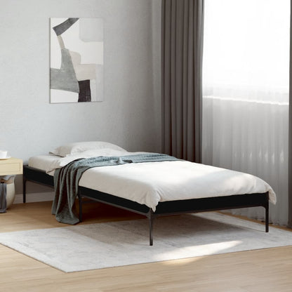 vidaXL Bed Frame without Mattress Black 75x190 cm Small Single 1