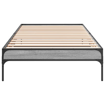 vidaXL Bed Frame without Mattress Grey Sonoma 75x190 cm Small Single 4