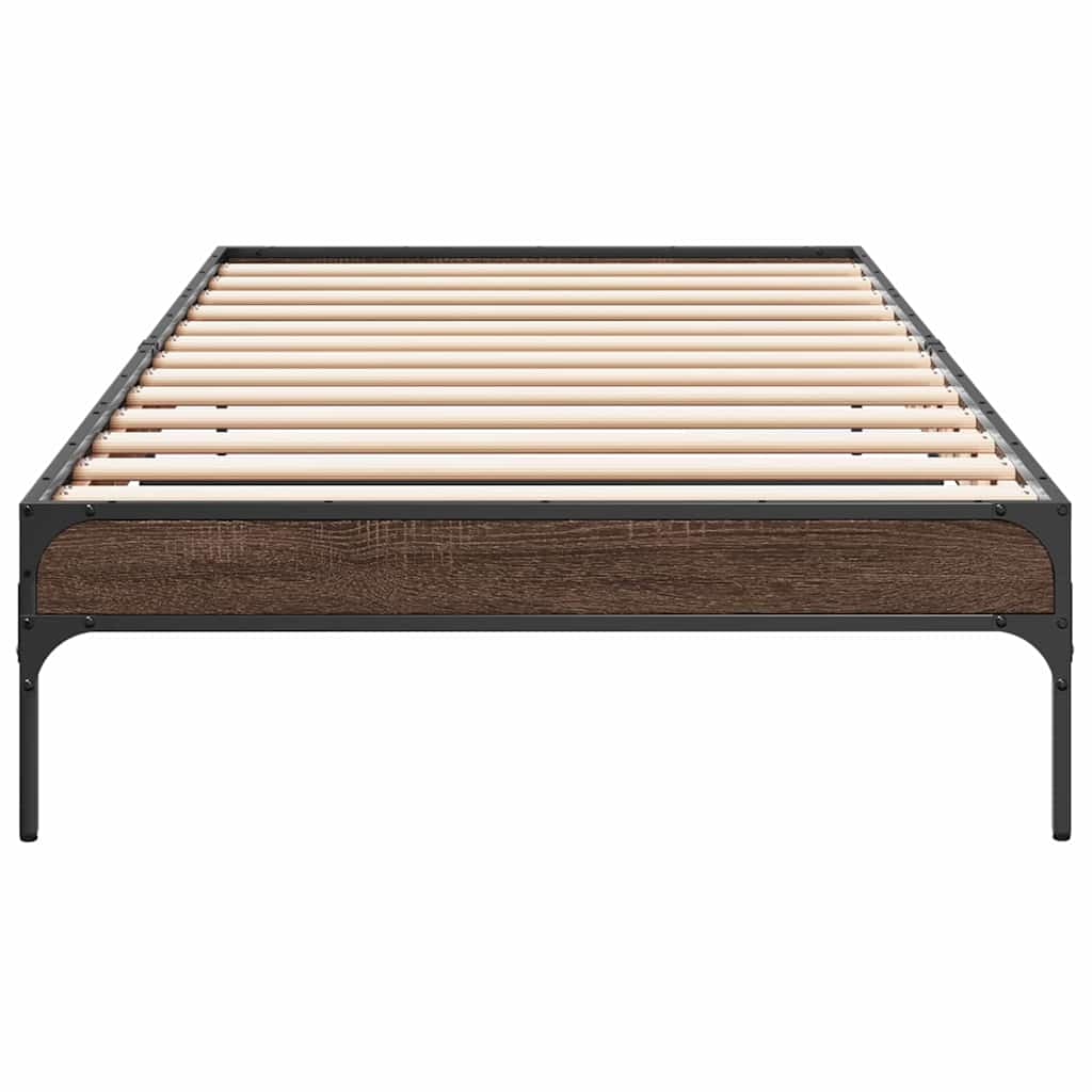 vidaXL Bed Frame without Mattress Brown Oak 75x190 cm Small Single 4
