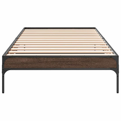 vidaXL Bed Frame without Mattress Brown Oak 75x190 cm Small Single 4