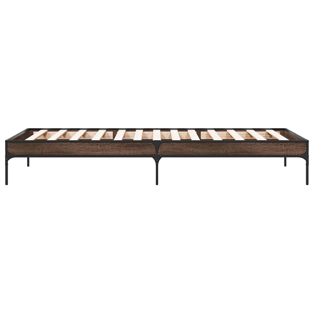 vidaXL Bed Frame without Mattress Brown Oak 75x190 cm Small Single 5