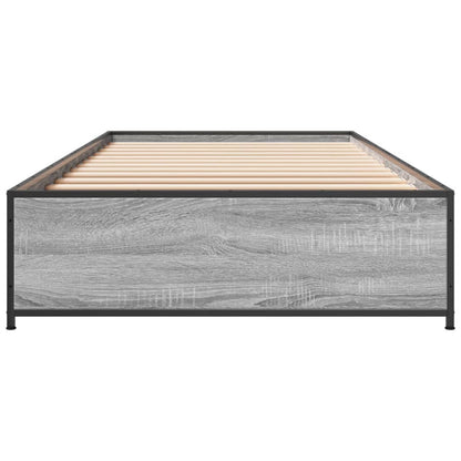 vidaXL Bed Frame without Mattress Grey Sonoma 100x200 cm 4