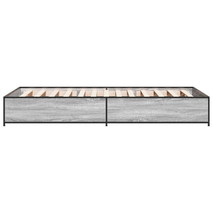 vidaXL Bed Frame without Mattress Grey Sonoma 100x200 cm 5