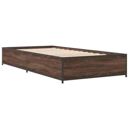 vidaXL Bed Frame without Mattress Brown Oak 100x200 cm 3