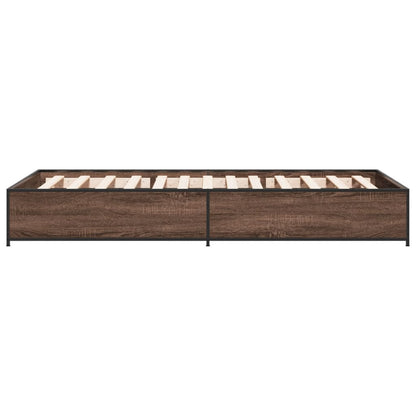 vidaXL Bed Frame without Mattress Brown Oak 100x200 cm 5
