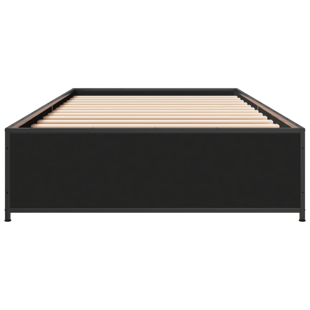 vidaXL Bed Frame without Mattress Black 90x190 cm Single 4
