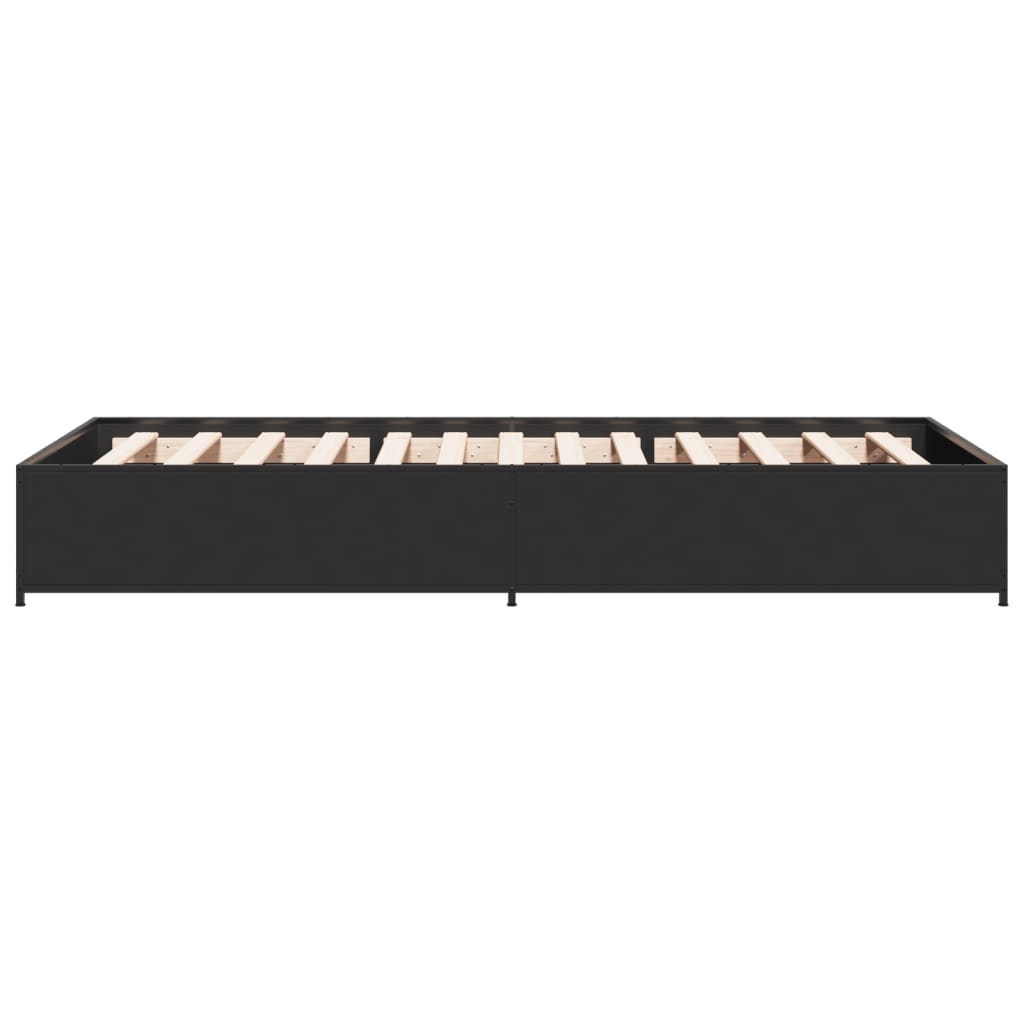 vidaXL Bed Frame without Mattress Black 90x190 cm Single 5