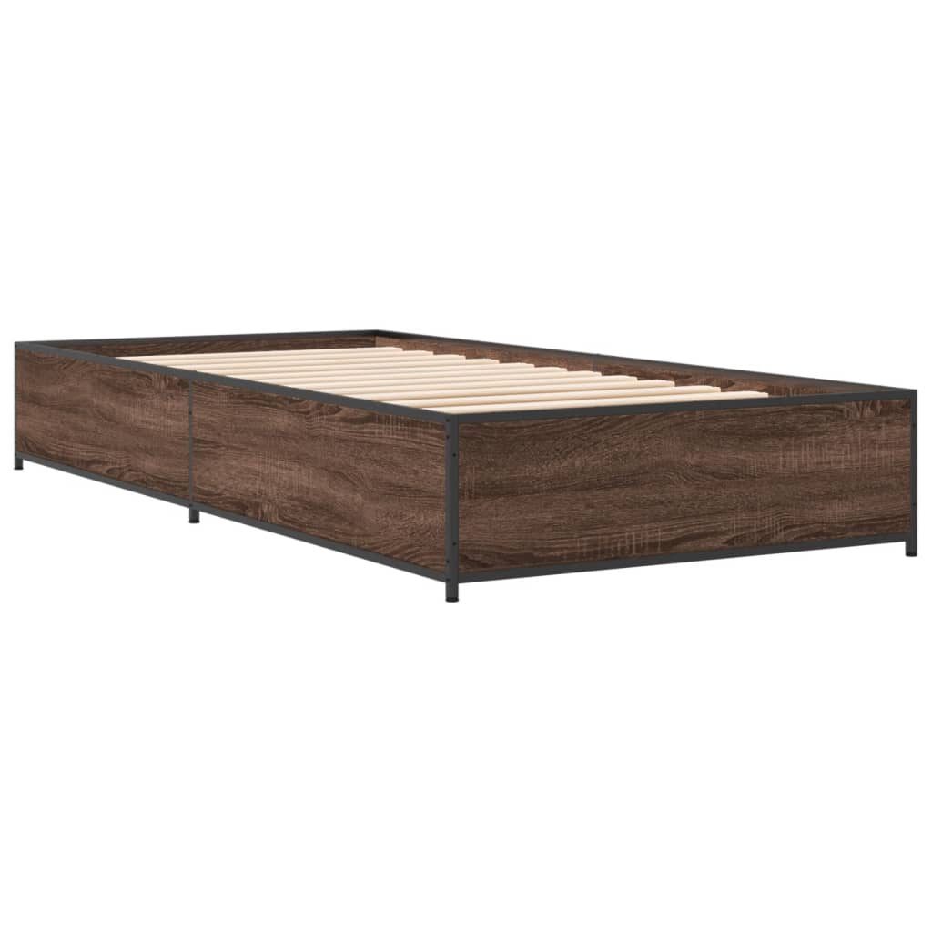 vidaXL Bed Frame without Mattress Brown Oak 90x190 cm Single 3
