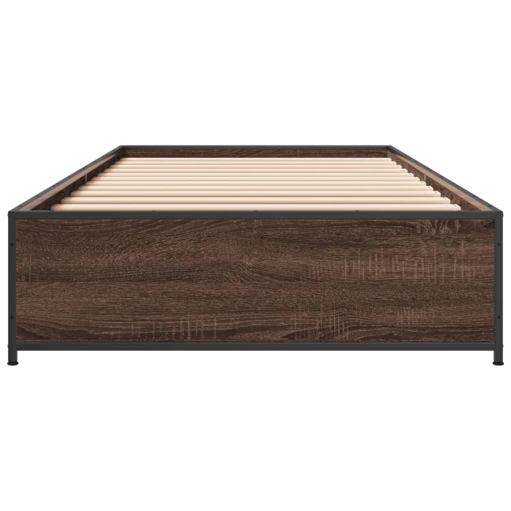 vidaXL Bed Frame without Mattress Brown Oak 90x190 cm Single 4