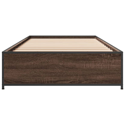 vidaXL Bed Frame without Mattress Brown Oak 90x190 cm Single 4