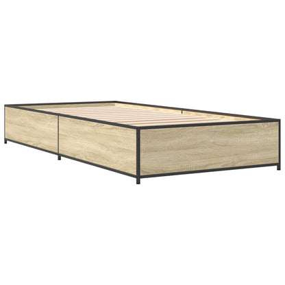vidaXL Bed Frame without Mattress Sonoma Oak 75x190 cm Small Single 3