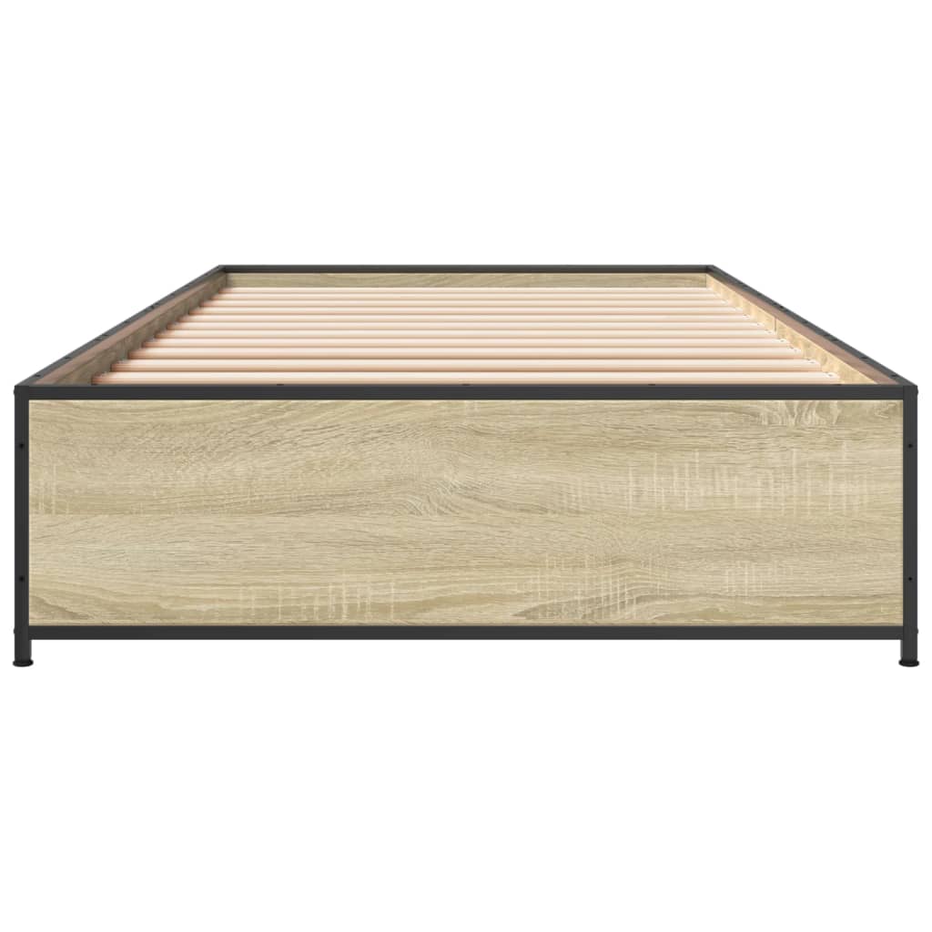 vidaXL Bed Frame without Mattress Sonoma Oak 75x190 cm Small Single 4
