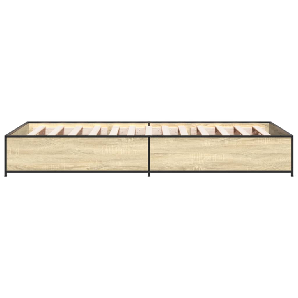 vidaXL Bed Frame without Mattress Sonoma Oak 75x190 cm Small Single 5