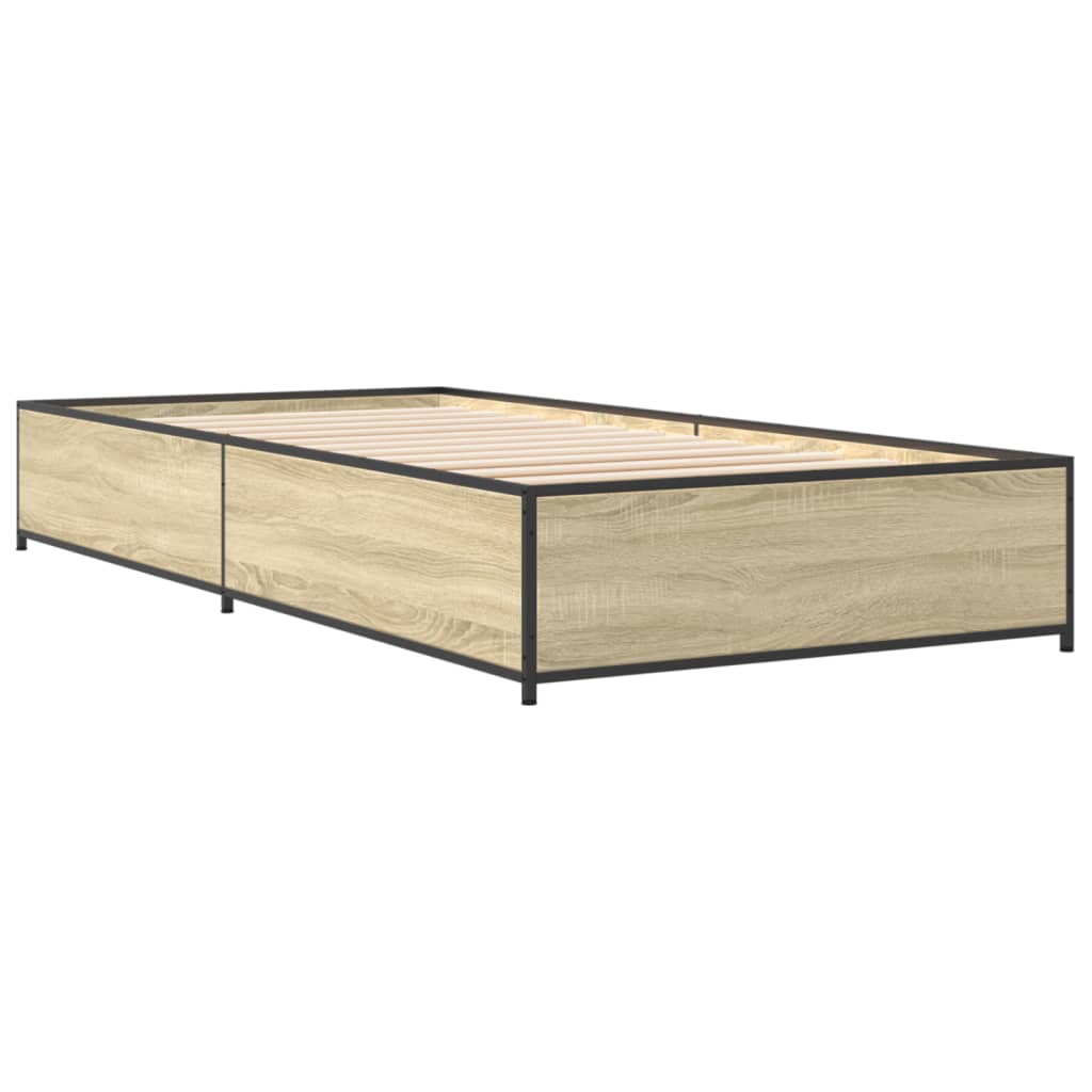 vidaXL Bed Frame without Mattress Sonoma Oak 75x190 cm Small Single 6