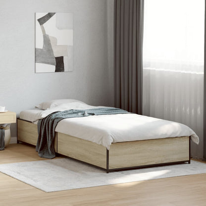 vidaXL Bed Frame without Mattress Sonoma Oak 75x190 cm Small Single 1