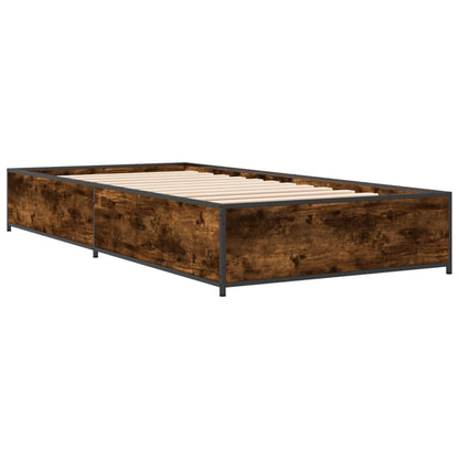 vidaXL Bed Frame without Mattress Smoked Oak 75x190 cm Small Single 3