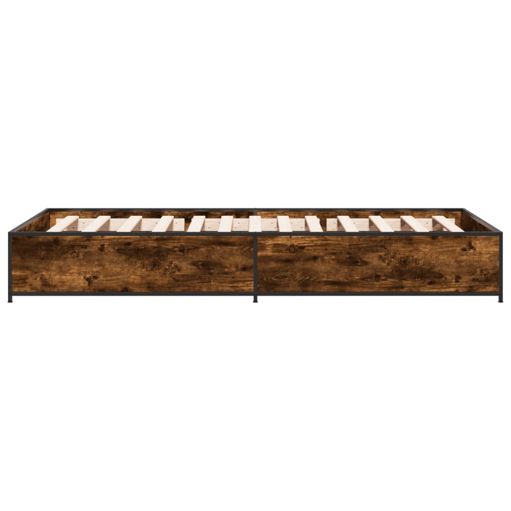 vidaXL Bed Frame without Mattress Smoked Oak 75x190 cm Small Single 5