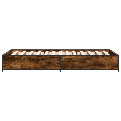 vidaXL Bed Frame without Mattress Smoked Oak 75x190 cm Small Single 5