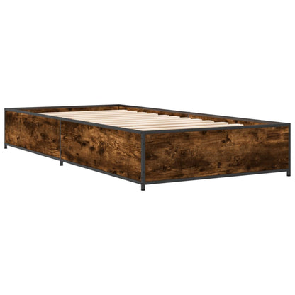 vidaXL Bed Frame without Mattress Smoked Oak 75x190 cm Small Single 6