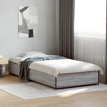 vidaXL Bed Frame without Mattress Grey Sonoma 75x190 cm Small Single 1
