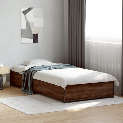 vidaXL Bed Frame without Mattress Brown Oak 75x190 cm Small Single 1