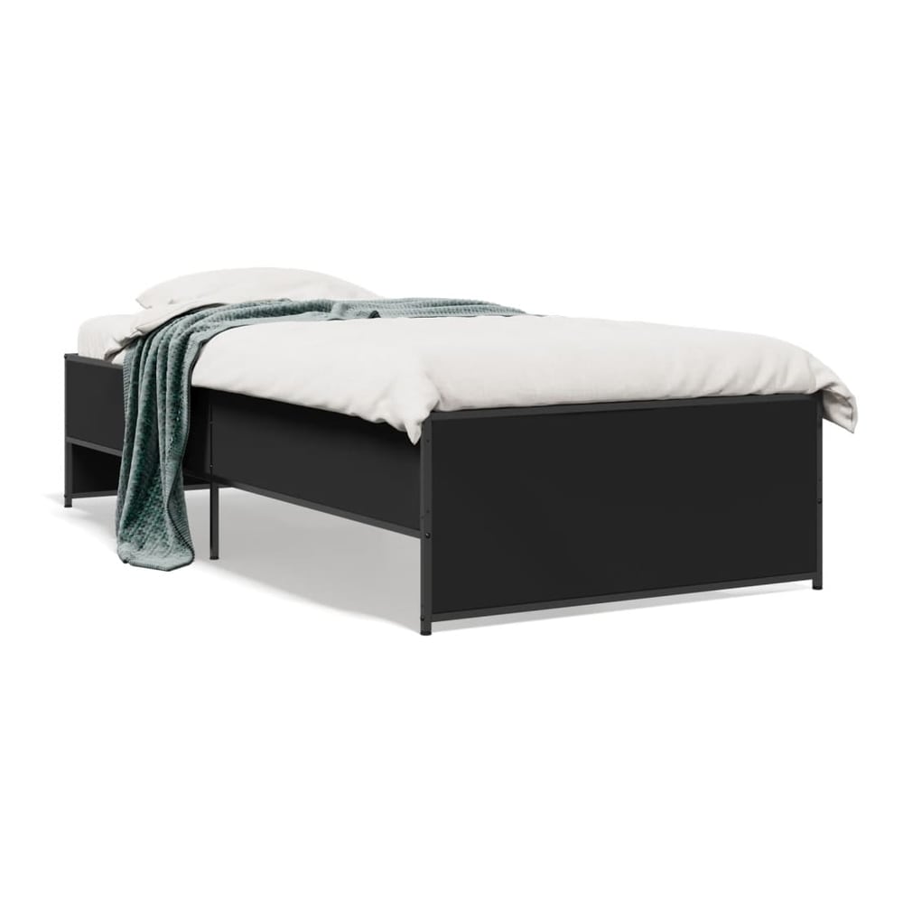 Bed Frame without Mattress Length 200 cm Black 100 cm