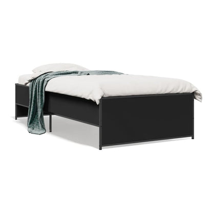 Bed Frame without Mattress Length 200 cm Black 100 cm