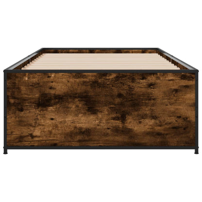 vidaXL Bed Frame without Mattress Smoked Oak 100x200 cm 4