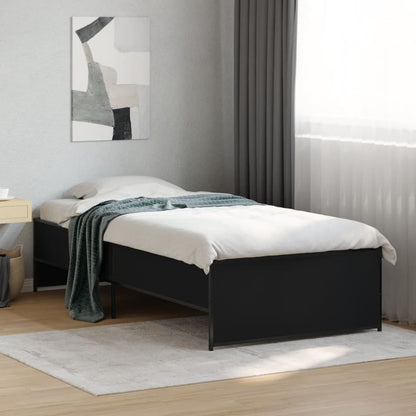 Bed Frame without Mattress Length 190 cm Black 90 cm