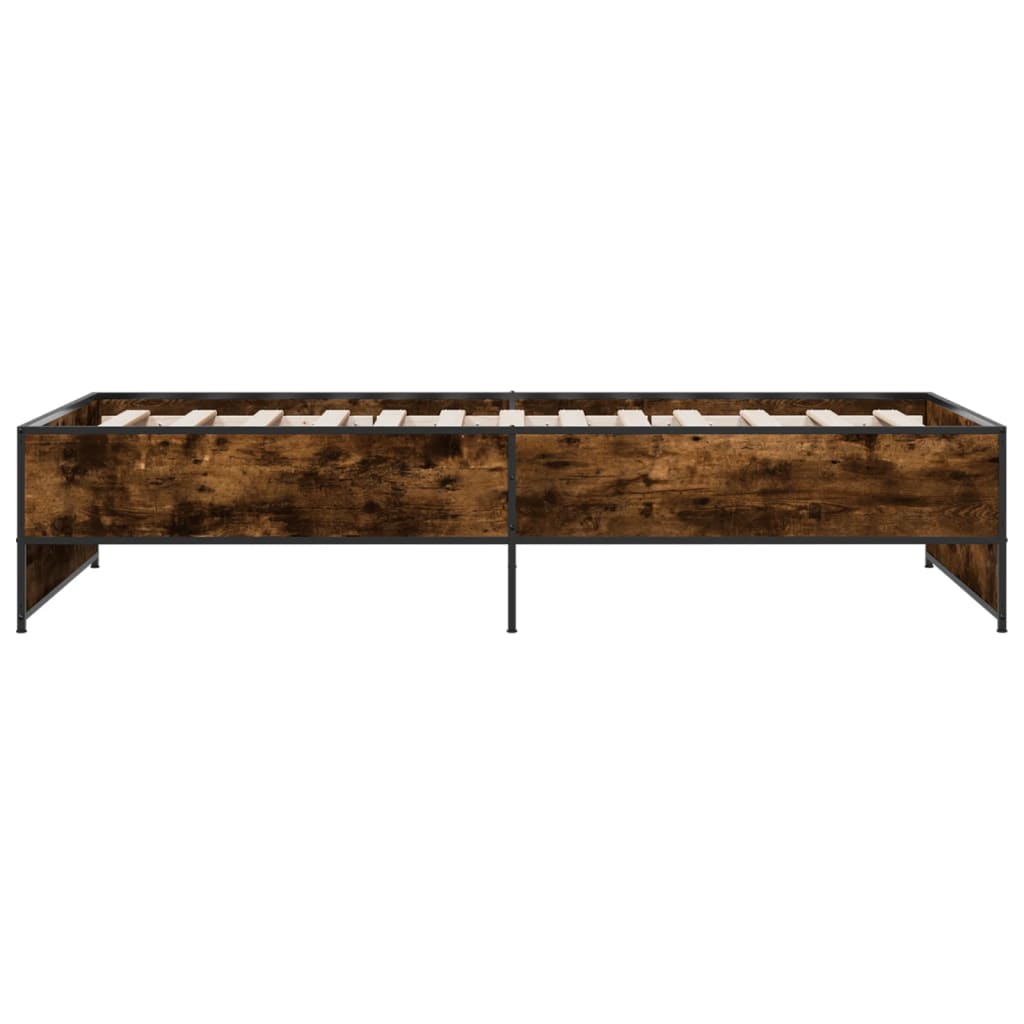 vidaXL Bed Frame without Mattress Smoked Oak 90x190 cm Single 5