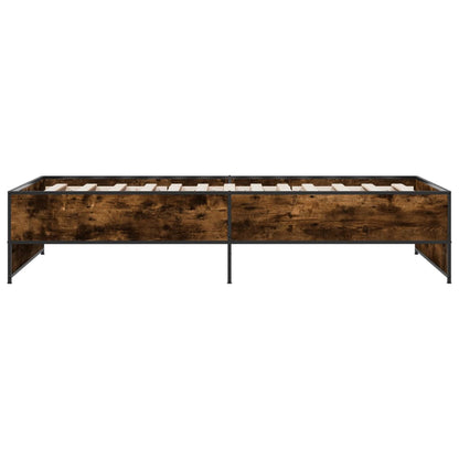 vidaXL Bed Frame without Mattress Smoked Oak 90x190 cm Single 5