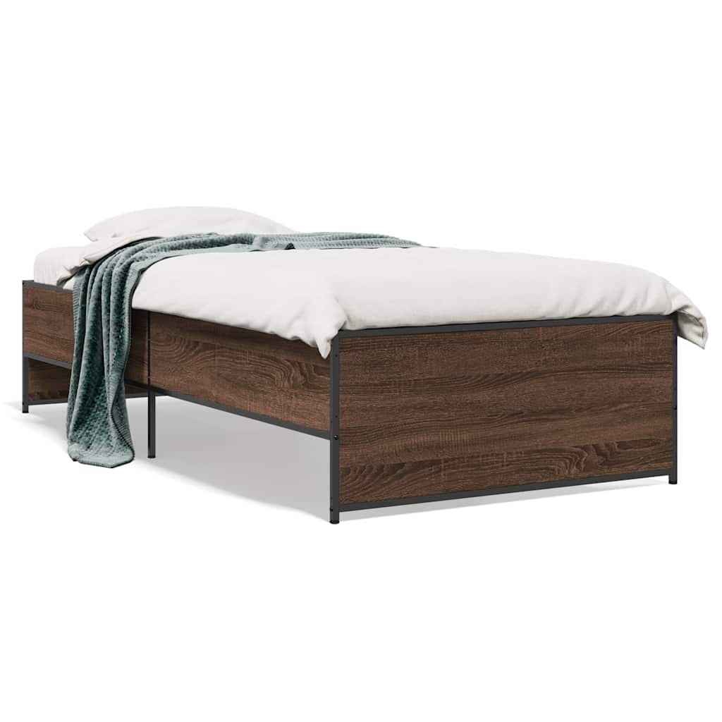 vidaXL Bed Frame without Mattress Brown Oak 90x190 cm Single 2