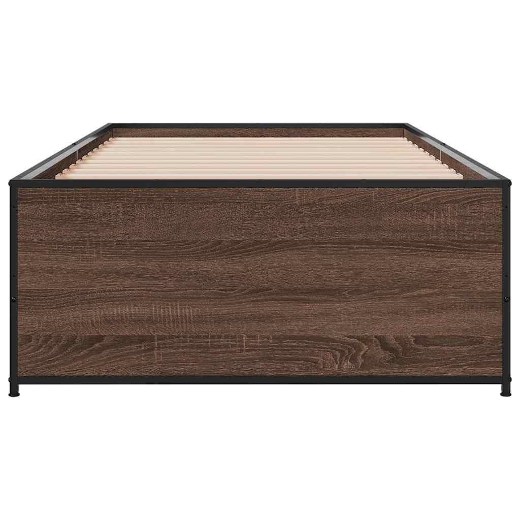 vidaXL Bed Frame without Mattress Brown Oak 90x190 cm Single 4