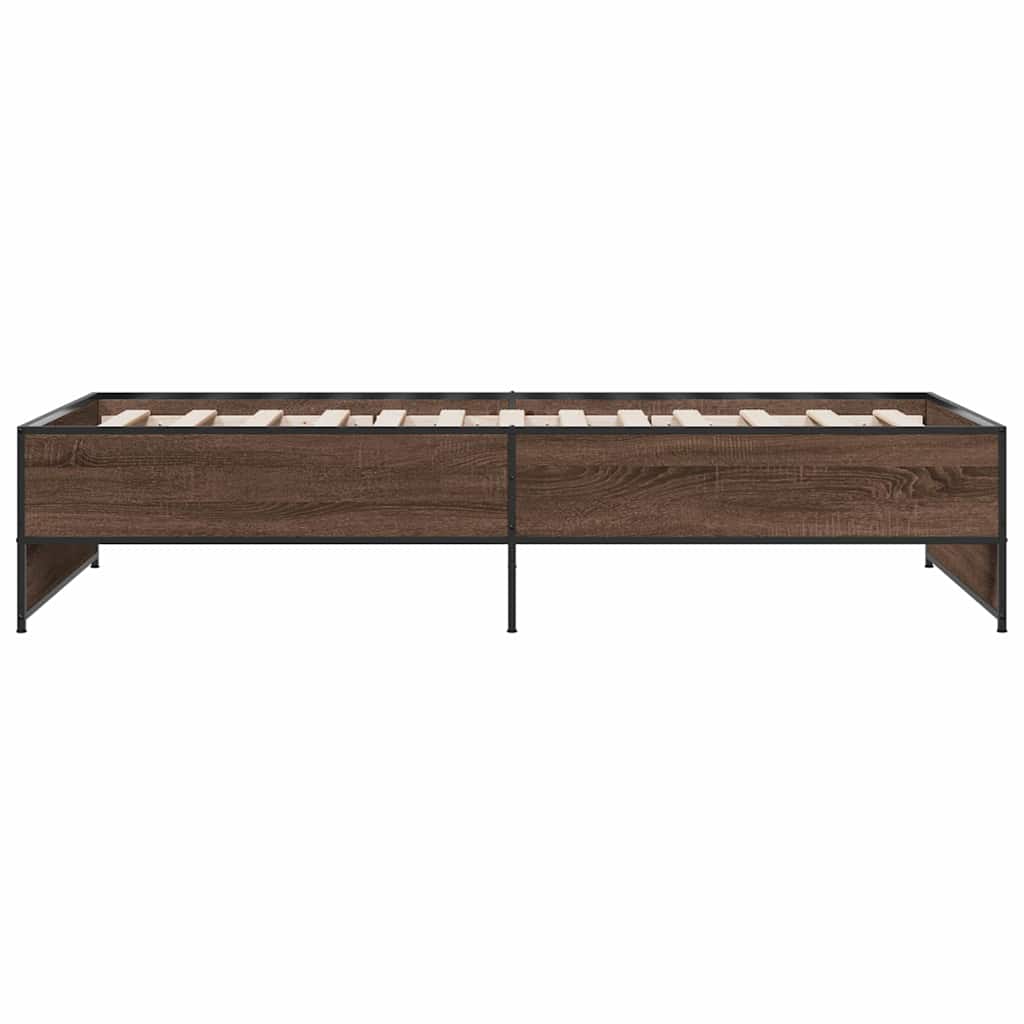 vidaXL Bed Frame without Mattress Brown Oak 90x190 cm Single 5